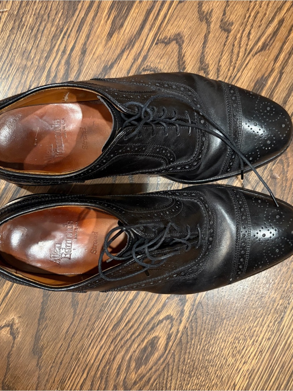 Allen Edmonds Black Leather Brogue Oxfords